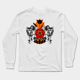 Spring with flowers and wolves Long Sleeve T-Shirt